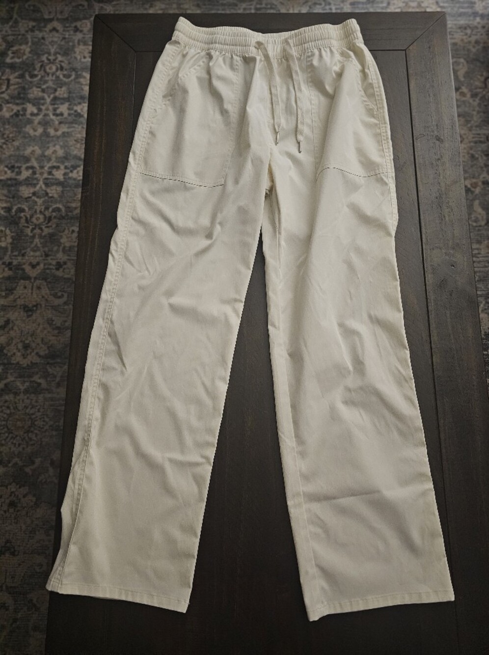 Women's Drawstring Chino Pants in White
